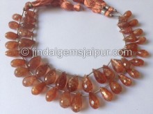 Sunstone Faceted Drops Shape Beads
